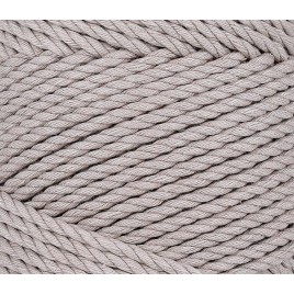 Virvė medvilninė sukta pilka apvali 4mm